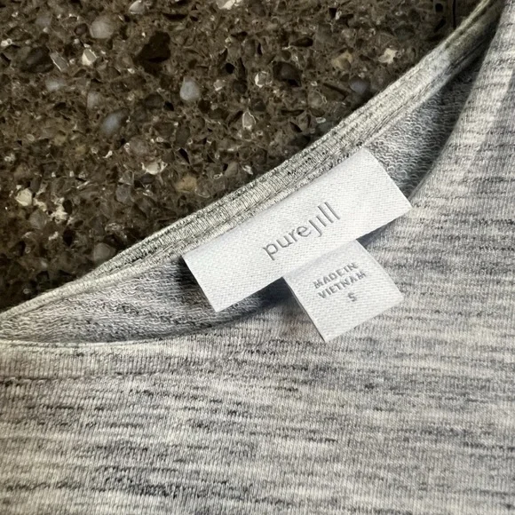 Pure Jill Short Sleeve Maxi Dress Size S Gray Pockets Casual Pima Cotton - Picture 7 of 8